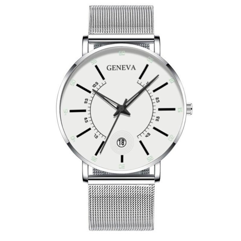 Men Watches Luxury Fashion Mens Business Watch Ultra Thin Stainless Steel Mesh Belt Quartz Wrist Watch For Men's and Boys - SJB-DIAMOND ELITES