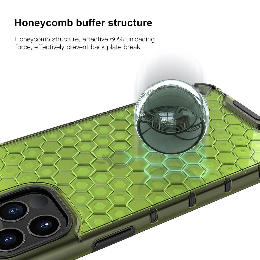 Ultra-Protective Phone Case Shockproof Case for iPhone 12 Mini 12 Pro 11 Pro Max 6s Plus Honeycomb Phone Cover for iPhone SE 7 8 XR XS Max Shock Absorption Protection Shockproof Soft Material Protective Case Suitable for iPhone Stevvex