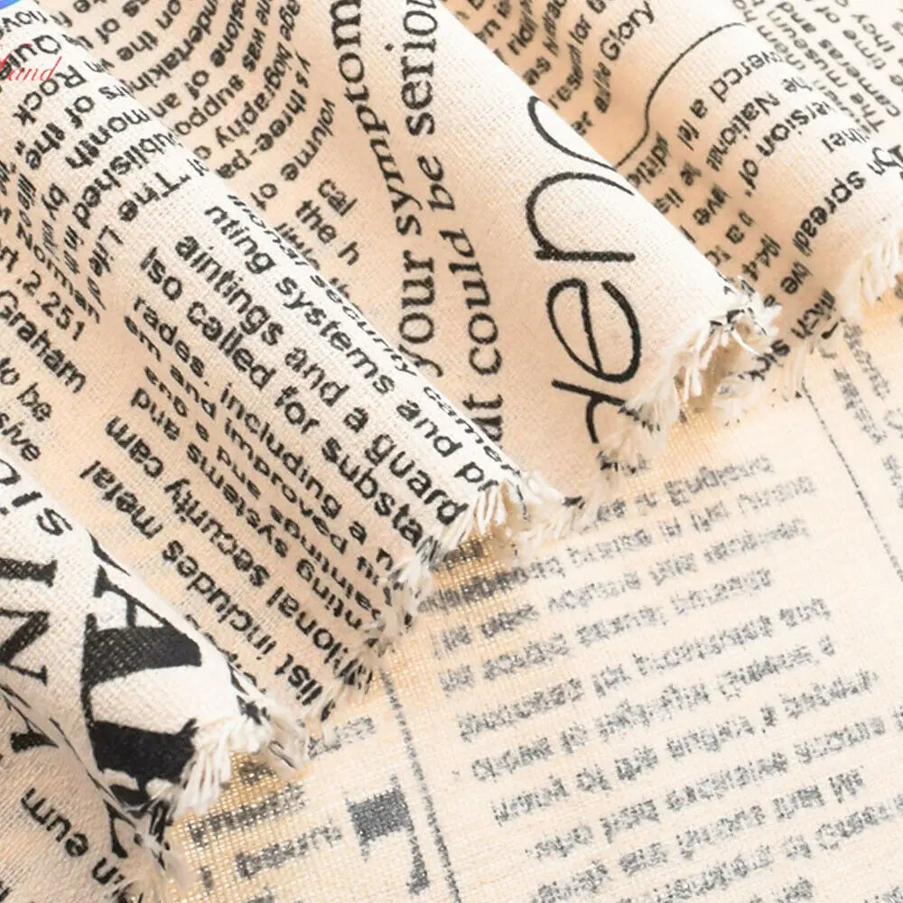 Newspaper Printed Fabric Quilting Cloth Cotton Linen For DIY Sewing Tablecloth Cushion Placemat Storage Bag Handicraft Materials Lootquake LLC
