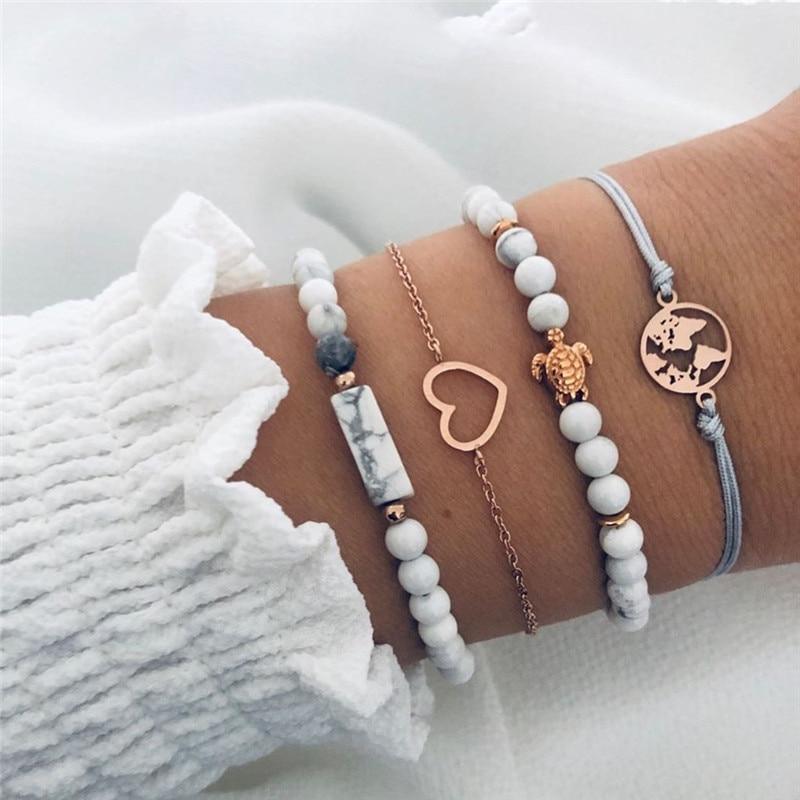 Modern Fashion New Luxury Different Style Elegant Elephant Tree Of Life Tassel Chain Bracelet Sets For Women Jewelry Trend Sets For Her - SJB-DIAMOND ELITES