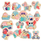 Wooden Children Colorful Animal Stevvex Puzzle for Toddler Creative Puzzle Early Educational Toys for Boys and Girls 2-4 - SJB-DIAMOND ELITES