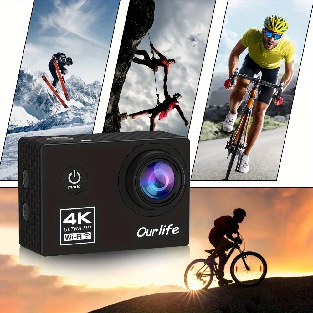 New 4K Wifi Action Camera Loop Recording 16MP Outdoor Sports Cameras with Wide Angle Lootquake LLC
