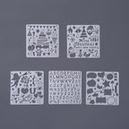 5Pcs/Set Children's Ruler Cutout Painting Template Hand Account Album Theme Lace Ruler Drawing Board Stencil Decoration Tools For Kids Drawing Education Toy - SJB-DIAMOND ELITES