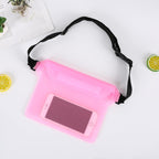 Waterproof Swimming Bag 3 Layers Water Proof Diving Beach Shoulder Waist Bag Underwater Mobile Phone Bag Case Waterproof Bag With Adjustable Waist Belt Comfortable Case For Phone Stevvex