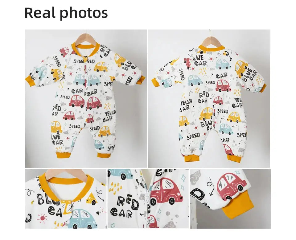Baby Sleeping Bag Cute Flowers Print Toddler Sleepwear Walk Play Pajamas 2.5Tog Thick Winter Keep Warm Sleepsack 1-4 Years