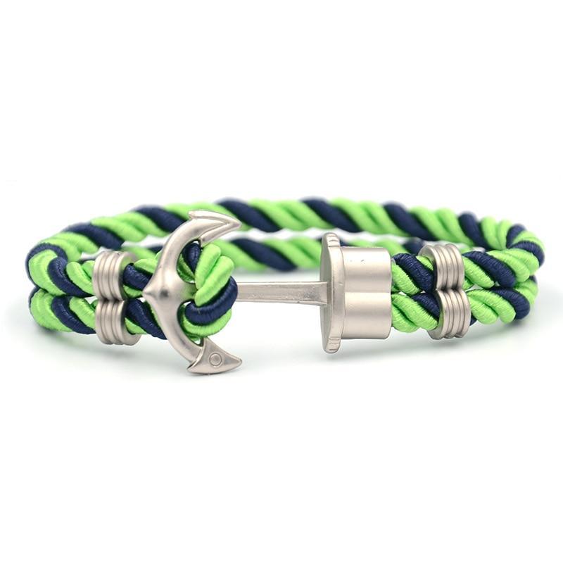 Luxury Modern Handmade Stainless Stell Men Anchor Bracelet made of Nylon in Navy Blue Color For Man - SJB-DIAMOND ELITES