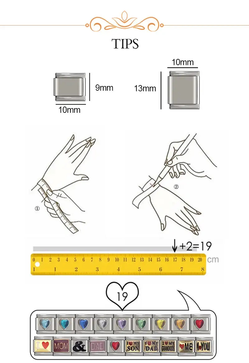Hapiship 2023 Fashion Charm Italian Links Flower Flower Bee Tent Fit 9mm Bracelet Stainless Steel Making DIY Jewelry DJ661-C