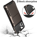 Blue Men Card Holder Hidden Pocket Phone Case Dual Layer Bumper Armor Protective Cover For iPhone 14 13 Pro Max 13 Mini 13 Pro Card Slots Wallet Case Cover Slide Armor Wallet Card Slots Holder for iPhone 13 Stevvex