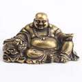 Antique Copper Maitreya Buddha Statue Small Desktop Brass Ornament Home Decor Sculptures Religions Room Desk Decoration Figurine Lootquake LLC
