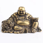 Antique Copper Maitreya Buddha Statue Small Desktop Brass Ornament Home Decor Sculptures Religions Room Desk Decoration Figurine Lootquake LLC