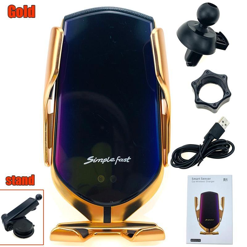 Automatic Luxury Modern Car Wireless Charger Infrared Induction Wireless Charger For Phones Sliver/Gold - SJB-DIAMOND ELITES