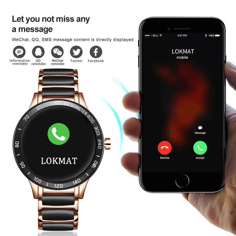 Luxury Ceramic Elegant Unisex Smart Watch With Heart Rate Monitor and Blood Pressure Fitness tracker Ceramic strap Sport Watch With Waterproof Protection - SJB-DIAMOND ELITES