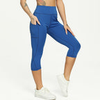 Casual Women's Yoga Pants Gym Fitness Sports Cropped Leggings Pocket Slim Pants Female Solid Color Women's Seamless Scrunch Legging Workout Leggings For Women Lift Tight Gym Yoga Home Pants Stevvex