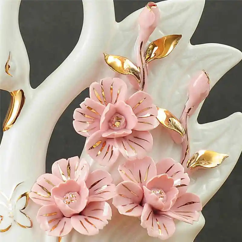 2PCS Swan Statue Pretty Creative Swan Sculpture Figurines Ceramic Crafts Art Home Decoration Accessories1 Pair Wedding Gift Lootquake LLC
