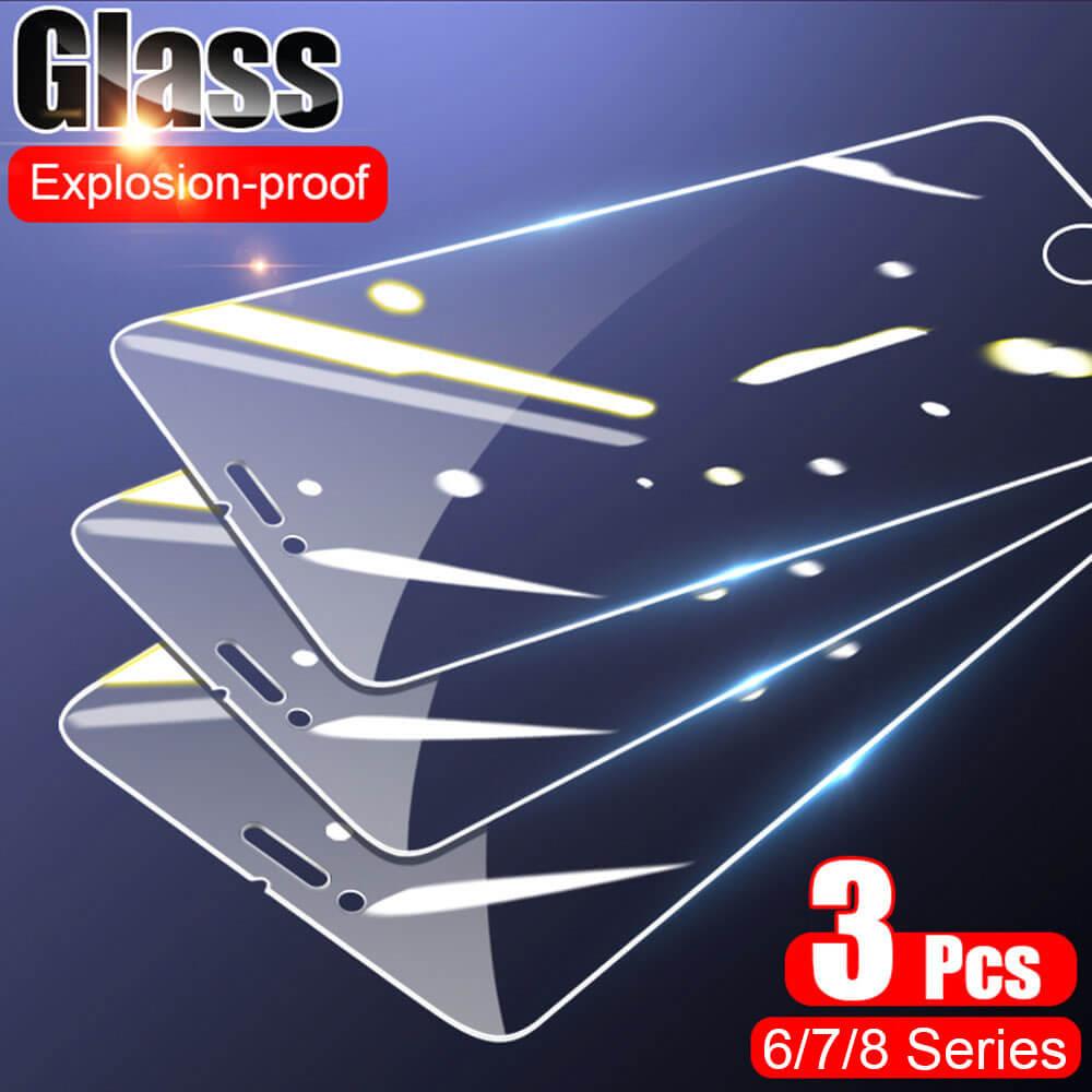 3Pcs For iPhone 7 8 6 s 6s Plus Protective Glass For Screen Protector Film Glass Armor Tempered-Glass Compatible for iPhone Screen Protector for iPhone Stevvex