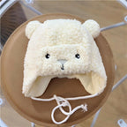 Modern Elegant Baby Boy Girl Warm Earmuffs Hat Wool Winter Ski Cap Winter Plush Cartoon Hat For Boys and Girls Kids