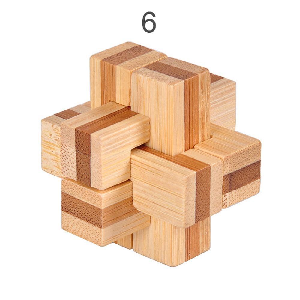 12 Style Brain Teaser 3D Wooden Interlocking Puzzles Game Toy Bamboo Small Size For Adults Kids - SJB-DIAMOND ELITES