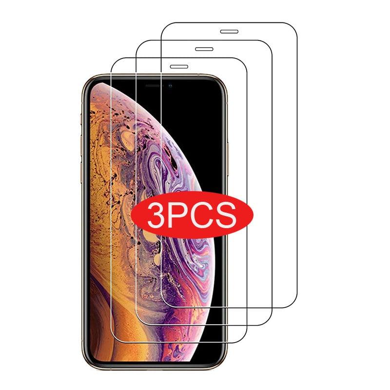 3PCS 9H Tempered Glass For iPhone 14 13 12 11Pro Max 7 8 Plus Screen Protector For iPhone XS Max XR 12mini Protective Glass Film Premium Tempered Glass Screen Protector for iPhone Stevvex