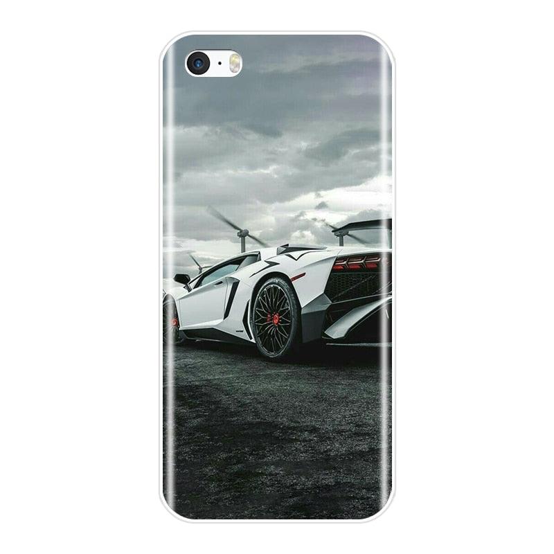 Cute Clear Flexible Silicone Auto  Boys Design Back Cover For iPhone 5 S 5C 5S SE Car Sports Car Cool Men Fashion Silicone Soft Phone Case For iPhone 4 S 4S Case Stevvex