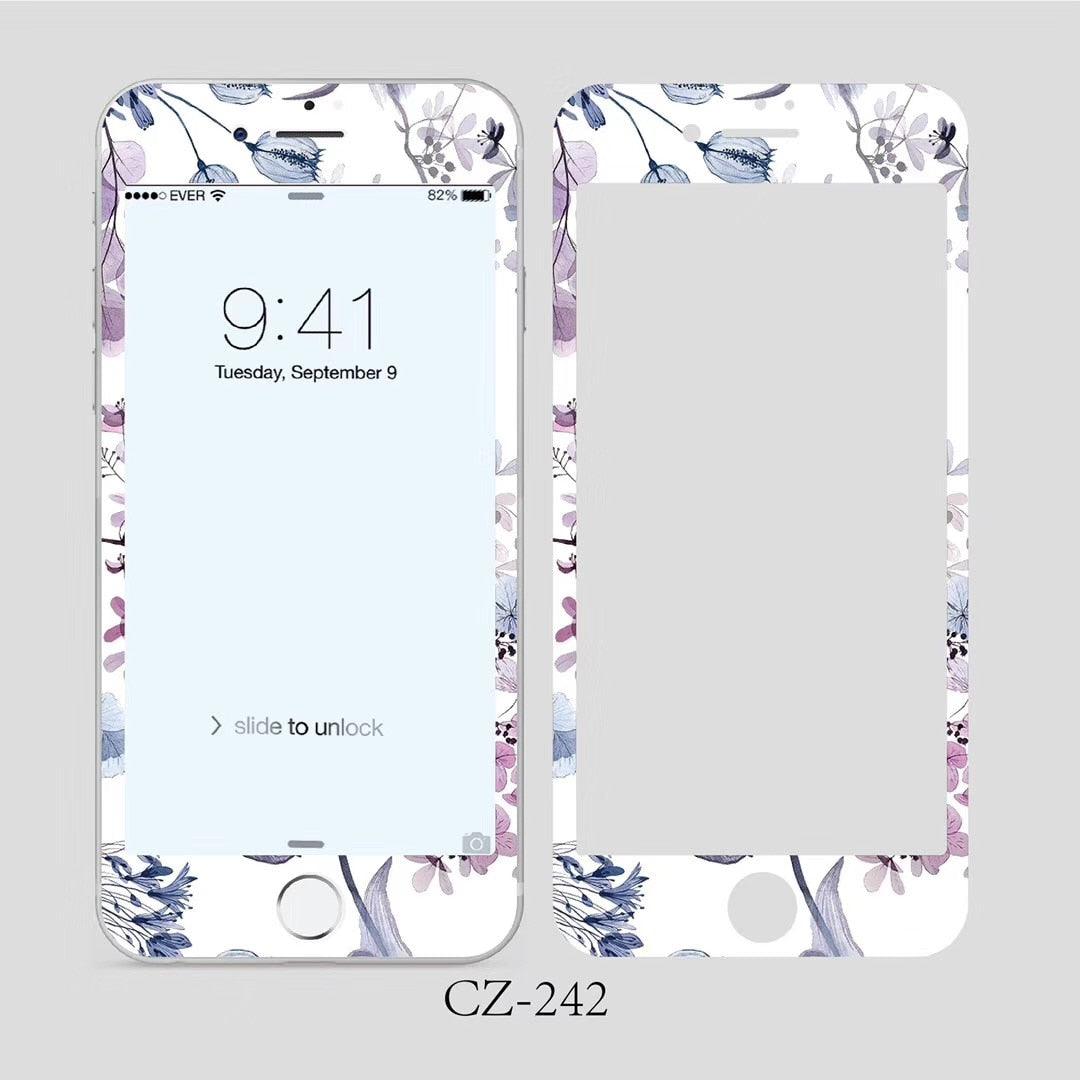 3D Curved Edge Tempered Glass for iPhone 6 6s 7 8 Plus Fashion Flowers Pattern Screen Protector Protective Film Tempered Glass Screen Protector Designed for iPhone Stevvex