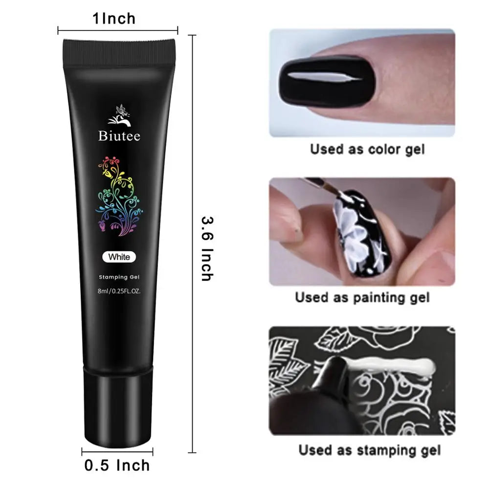 8 Colors Nail Art Stamping Gel Polish For Nail Art DIY- 8ml Stamp Print Oil UV Gel Vanish Soak Off Varnish New 2021 Manicure Gel Lootquake LLC
