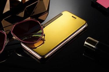 Luxury iphone Flip Case iphone 11 12 13 14 Cover Clear View Windows Mirror Magnetized Simple Closure Unique Flip Phone Stylish Case For iPhone Stevvex