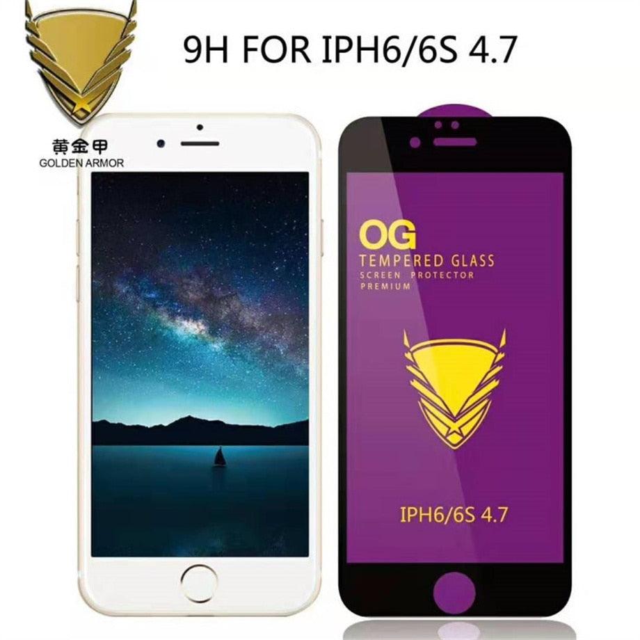 3PCS Tempered Glass OG Screen Protector for iPhone 14 13 12 11 Pro XS Max X XR Full Glue Cover Big Curved 7 8 Full Coverage Screen Protector iPhone Glass Screen Protector Stevvex