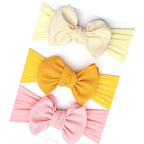 Modern 3PCS Set Floral Bows Baby Headband Dot Bowknot Cotton Hair Band Girls Hair Accessories For Girls