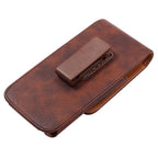 Universal Leather Case for iPhone Mens PU Leather Vertical Case with Belt Clip for iPhone Waist Pack Belt Clip Bag for 3.5-6.3" Mobile Phone Pouch Phone Cover Stevvex