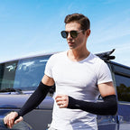 Outdoors Arm Sleeves Bicycle Sleeves Sun Protection Arm Cooling Sleeve Warmers UV Protection Sleeves Multi-functional High-elastic Outdoor Sports Sleeves Summer Sun Protection Running Cycling Sleeves Sunscreen Arm Warmer Sun Arm Cover Stevvex