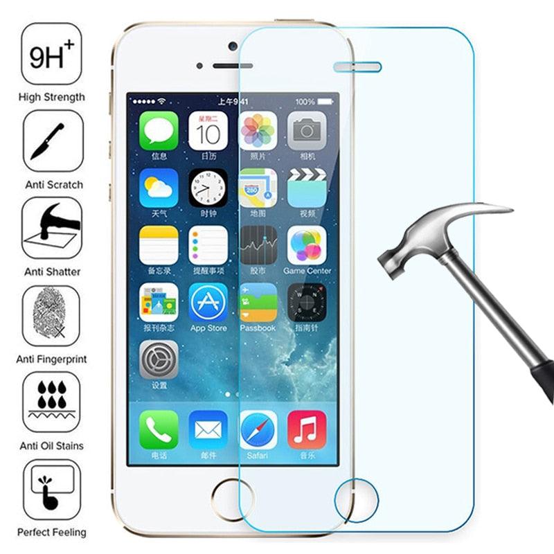 100D Transparent Tempered Glass For iPhone 7 8 6 6S Plus Glass Screen Protector On iPhone 5 5C 5S SE 2020 Glass Protective Film Tempered Glass Screen Protector Stevvex
