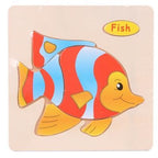 Baby Toys Wooden 3D Puzzle Cartoon Animal Intelligence Kids Educational Brain Teaser Children Tangram Shapes Learning - SJB-DIAMOND ELITES