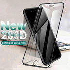 200D Curved Soft Edge Tempered Glass For iPhone 8 7 6 6S Plus SE 2020 Protective Glass X XR 11 Pro Xs Max Screen Protector Film Tempered Glass Screen protector for iPhone Easy Installation 9H Hardness Scratch Resistant Screen Protector Stevvex