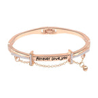 Rose Gold Stainless Steel Bracelets & Bangles Female Heart Forever Love Charm Bracelet For Women - SJB-DIAMOND ELITES