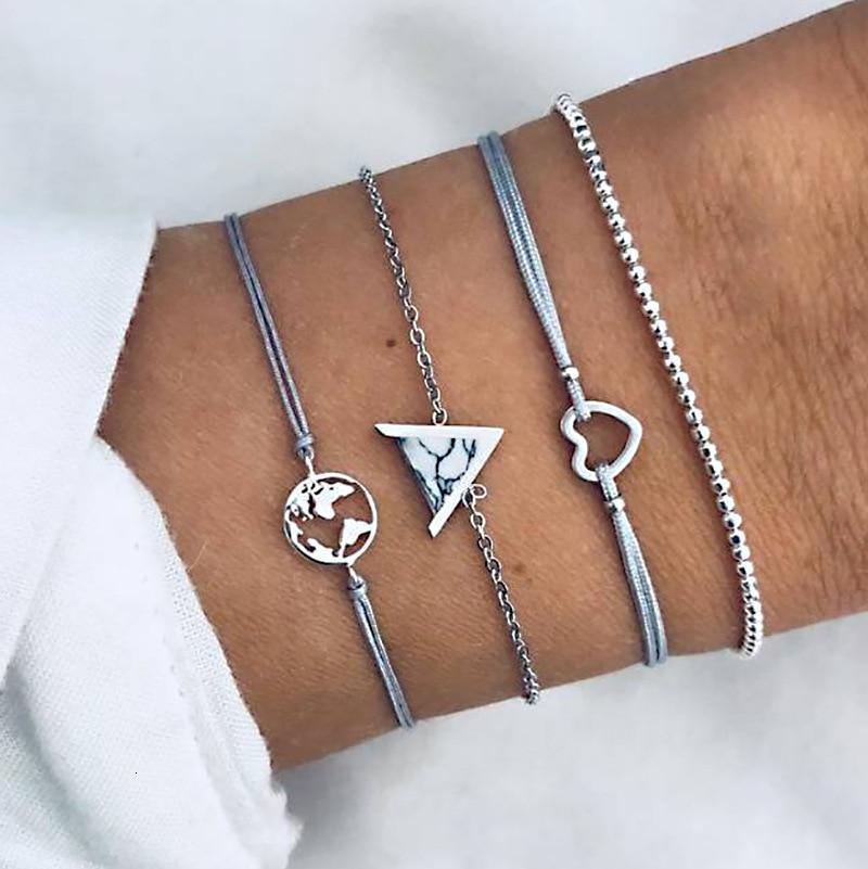 Boho Rose Map Bracelets & Bangles for Women Bohemian Round  Charm Bracelet Set Fashion Multilayer Accessories Luxury Jewelry - SJB-DIAMOND ELITES