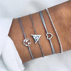 Boho Rose Map Bracelets & Bangles for Women Bohemian Round  Charm Bracelet Set Fashion Multilayer Accessories Luxury Jewelry - SJB-DIAMOND ELITES
