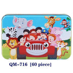 New 60 Pieces Wooden Puzzle Kids Toy Cartoon Animal Wooden Puzzles Child Early Educational Learning Toys for Christmas Gift - SJB-DIAMOND ELITES