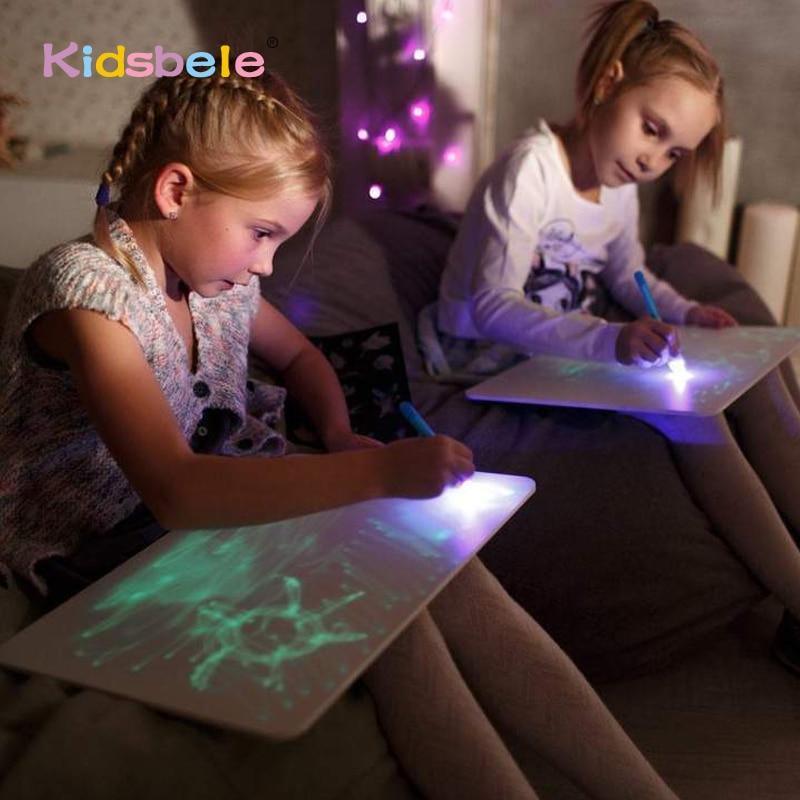 Draw With Light-Fun And Developing Drawing&write Flip Board Kids Educational Toy Magic Drawing Lighting In Dark Gift For Child - SJB-DIAMOND ELITES