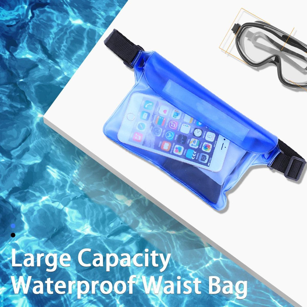 Waterproof Swimming Bag 3 Layers Water Proof Diving Beach Shoulder Waist Bag Underwater Mobile Phone Bag Case Waterproof Bag With Adjustable Waist Belt Comfortable Case For Phone Stevvex