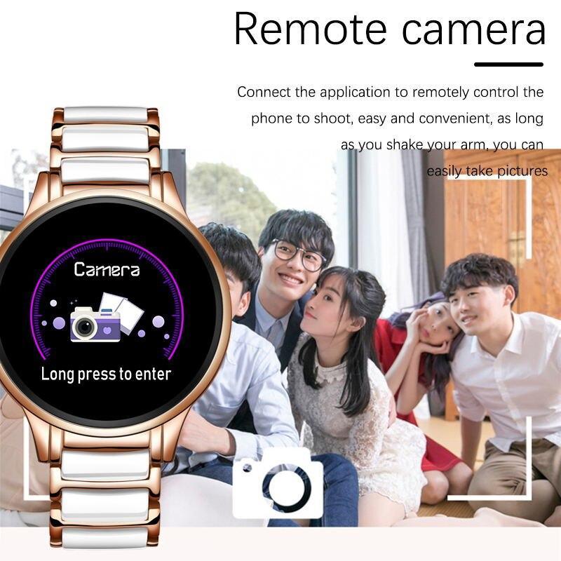 New Ceramic Smart Sport Fitness Watch For Women With Heart Rate Blood Pressure Monitor For Android and  IOS Sistems Sport Multifunctional Steel Belt Smartwatch - SJB-DIAMOND ELITES