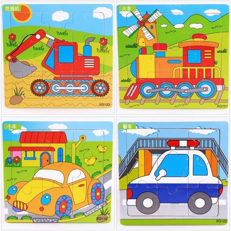 1 Pcs Animal Wooden Puzzles For Children In Wooden 3D Mosaic Puzzles Kids Educational Toys Design  For Baby Birthday Gifts - SJB-DIAMOND ELITES