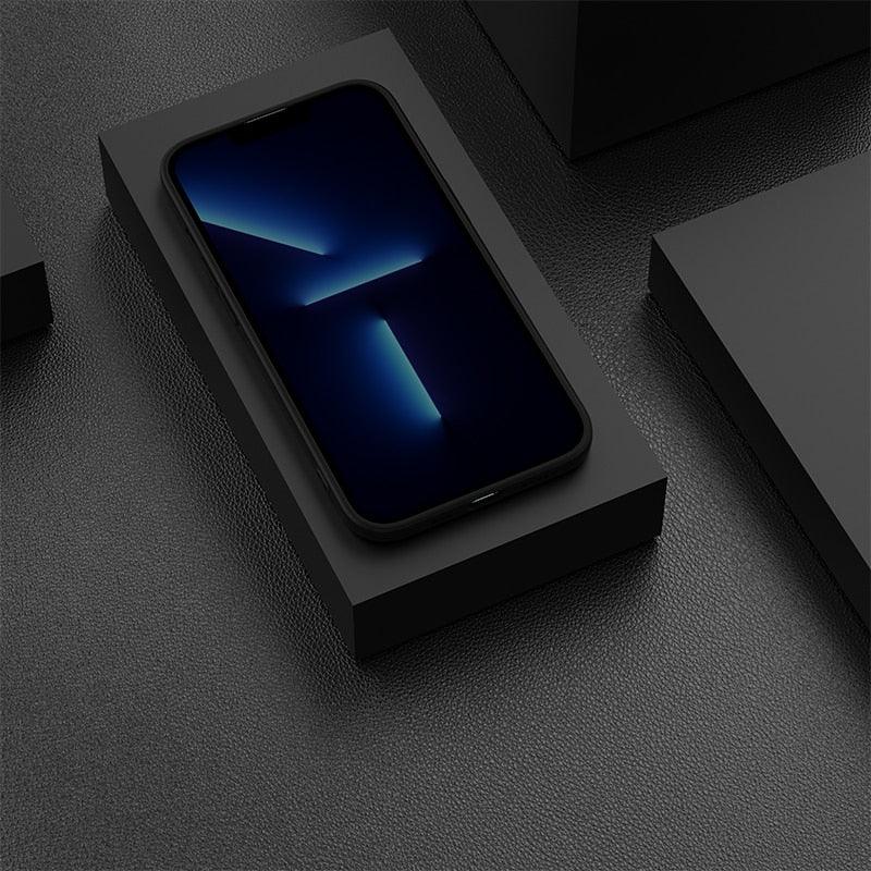 Black Case For Iphone  5 5s SE 2020 6 6s 7 8plus x 10 XR XS 11 12 13 Mini Pro MAX Silicon Cover Car Design Matte Black Silicone Back Cover For iPhone Stevvex