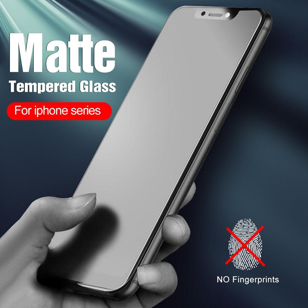 2pcs Matte Tempered Glass For Iphone 12 Pro Max Glass For Iphone 13 12 11 Pro Xs Max X Xr 6 7 8 Plus Screen Protector Film Full Coverage Anti Glare 9h Hardness No Fingerprint Screen Protector Guard Stevvex