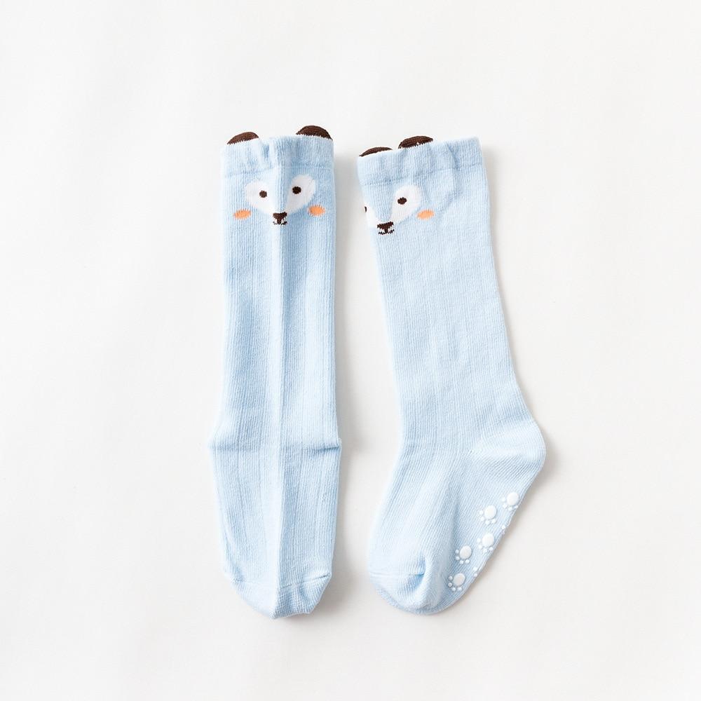 White Baby Sock Non Slip Cotton Long Socks Newborn Knee High Socks For Baby Girls Super Elastic Cute Design Stevvex