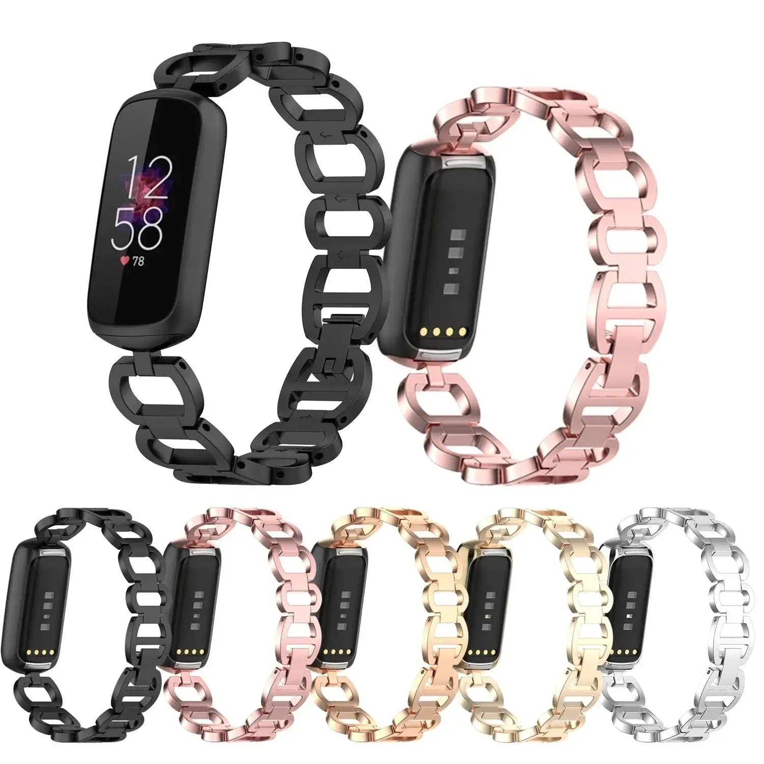Stainless Steel Fitbit Luxe Band - Sleek Premium Design - SJB-DIAMOND ELITES