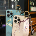 Ultra Luxury Case Cute Flower Design with Ring Kickstand Soft Crossbody Phone Cover for iPhone 13 14 Pro Max Case Fashion Crossbody Shoulder Strap Flower Leaf Phone Holder Cover for iPhone 12 11 X XR XS 7 8 Plus Stevvex