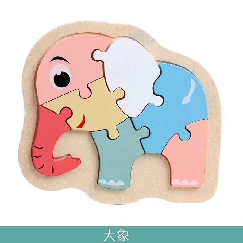Wooden Children Colorful Animal Stevvex Puzzle for Toddler Creative Puzzle Early Educational Toys for Boys and Girls 2-4 - SJB-DIAMOND ELITES