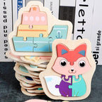 Wooden Children Colorful Animal Stevvex Puzzle for Toddler Creative Puzzle Early Educational Toys for Boys and Girls 2-4 - SJB-DIAMOND ELITES
