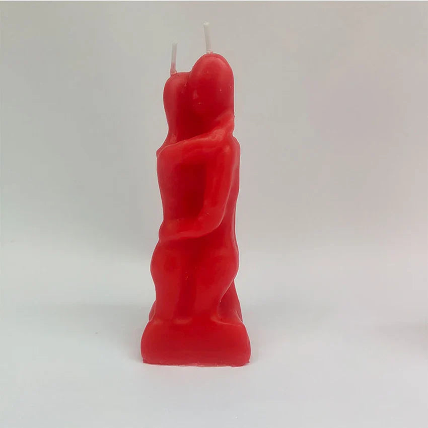 Male And Female Couple Embracing Candles Decoration Lovers Couple Candle Love Ritual Fall In Love With Me Spell, Red, Pink Lootquake LLC