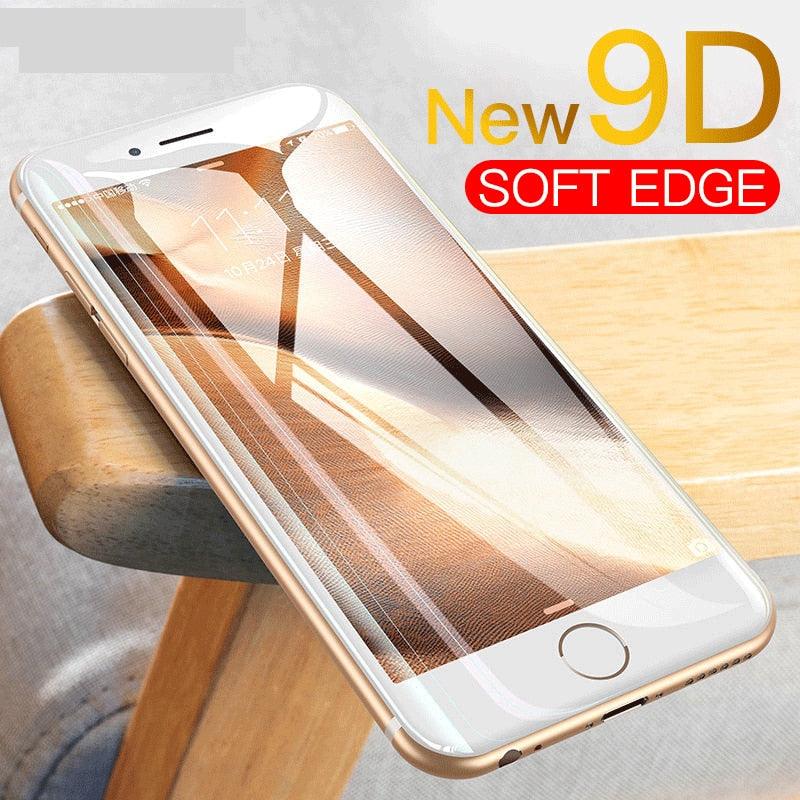 Curved Edge Tempered Glass For iPhone 12 11 Pro Xr X Xs Max Screen Protector For iPhone 6 6s 7 8 Plus SE 2020 Protective Film  Real Premium Tempered Glass Film Screen Protector for Iphone Stevvex